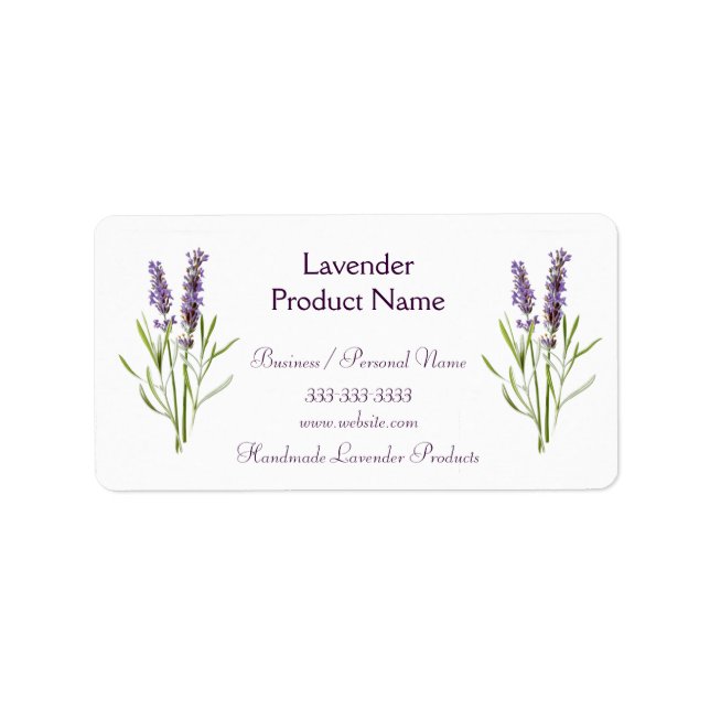 Etiqueta Lavanda Flores de Plantas Personalizadas (Frente)