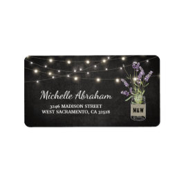 Etiqueta Lavanda russa Mason Jar Lights