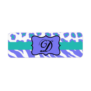 Etiqueta Lavanda, Zebra Branca e Teal e Personalização Chit
