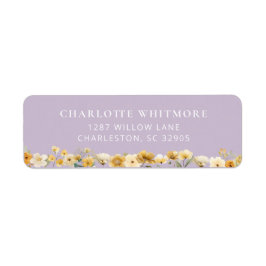 Etiqueta Lavender Floral Return Address Label