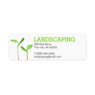 Etiqueta Lawncare que ajardina sprouts verdes do gramado