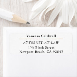 Etiqueta Lawyer Attorney At Law Classy White