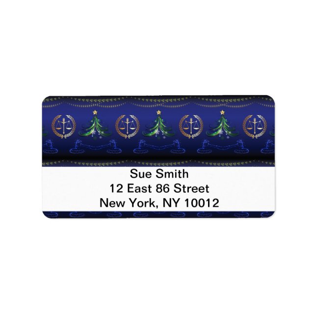 Etiqueta Lawyer Christmas Tree Elegant (Frente)