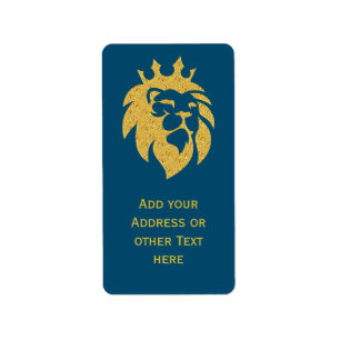 Etiqueta Leão com Coroa - Estilo Dourado 1