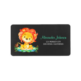 Etiqueta Leão de Aquarela de Chalkboard