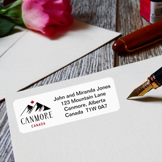 Etiqueta Legal Canmore Canada Mountain Maple Leaf (Criador carregado)