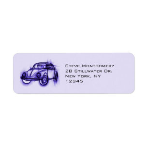 Etiqueta Legal desenho do carro em roxo