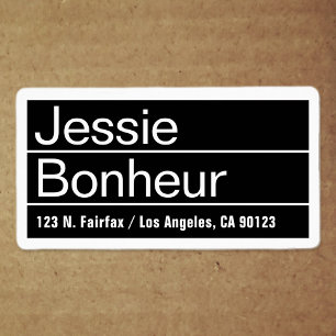 Etiqueta Legal endereço de retorno preto e branco