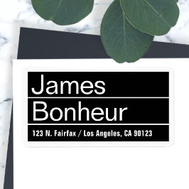 Etiqueta Legal endereço de retorno preto e branco