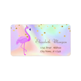 Etiqueta Legal Flamingo Holographic Gold Foil Confetti