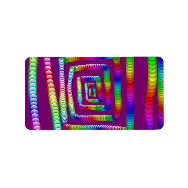 Etiqueta Legal Funky Rainbow Maze Rolling Marbles Design (Frente)