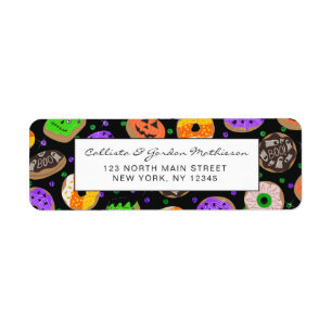 Etiqueta Legal Glitter Confetti Rosquinha no Dia das Bruxas