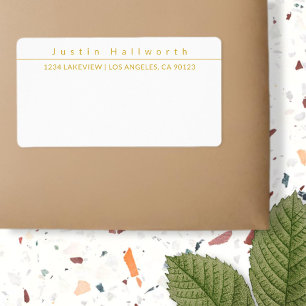 Etiqueta Legal Simples Plano Minimalista Dourado & Branco