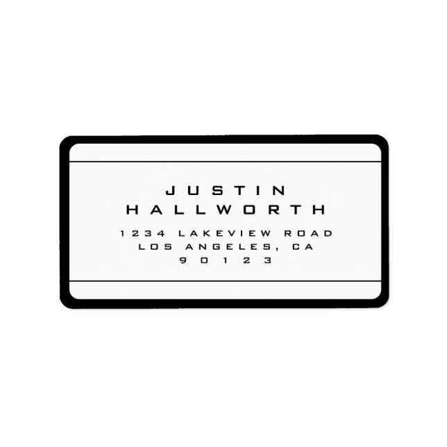 Etiqueta Legal único, preto e branco (Frente)