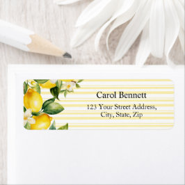 Etiqueta Lemon Branch Mediterranean Summer Return Address