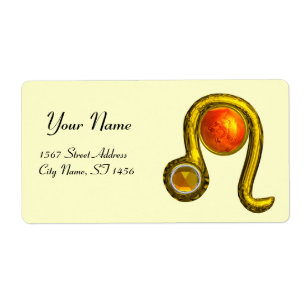 Etiqueta LEO ZODIAC BIRTHDAY JEWEL YELLOZ TOPAZ Dourada