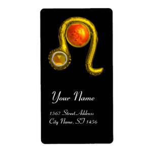 Etiqueta LEO ZODIAC BIRTHDAY JEWEL YELLOZ TOPAZ Dourada