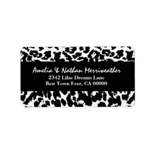 Etiqueta Leopardo preto e branco V001
