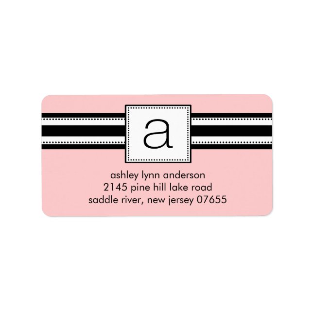 Etiqueta Letra Clássica A Monograma Retorna Rótulos de Ende (Frente)