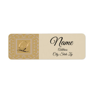 Etiqueta Letra Cursive sofisticada feminino bonita L