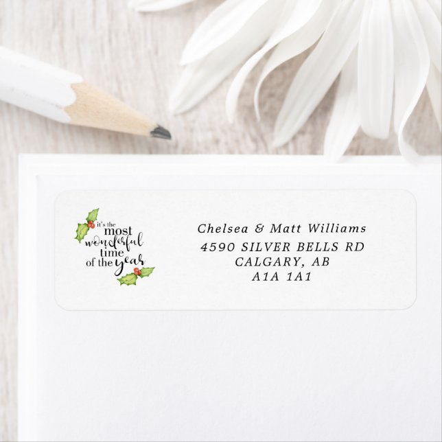 Etiqueta Letra de Citação de Natal Mais Maravilhosa (Insitu)