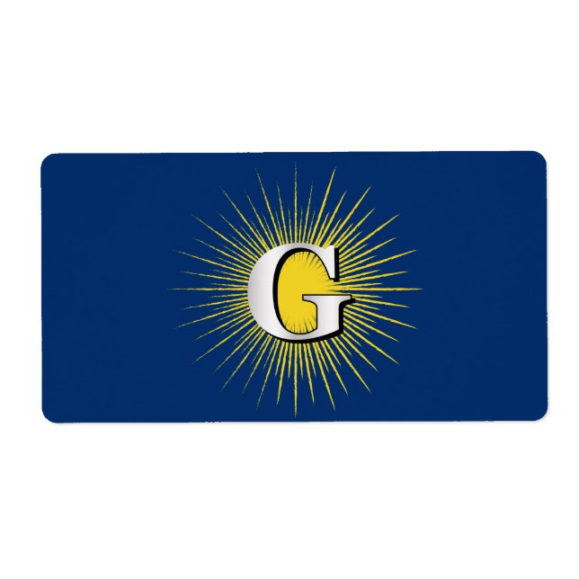 Etiqueta Letra G - símbolo masculino (Frente)