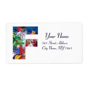 ETIQUETA LETRA/PAPAI NOEL DO NATAL F COM ÁRVORE DE NATAL