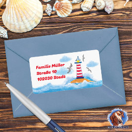 Etiqueta Leuchtturm & Möwen - handgemalt | maritimer