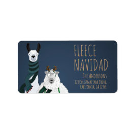Etiqueta Lhama e Ovelha Engraçados e Excêntricos 'Fleece Na