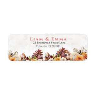 Etiqueta Liam e Emma Floral Pillow de União de Casamento de