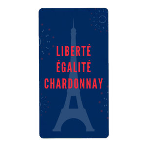 Etiqueta Liberté Égalité Chardonnay Engraçado Torre Eiffel