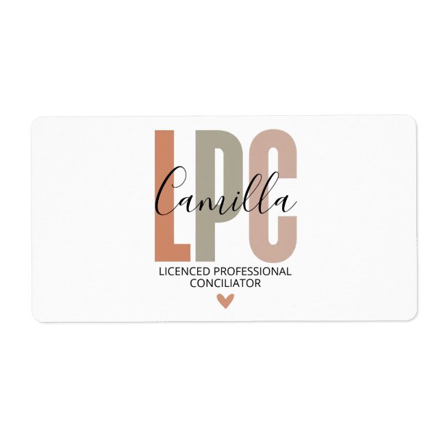 Etiqueta Licensed Professional Counselor Gifts, LPC Therapi (Frente)