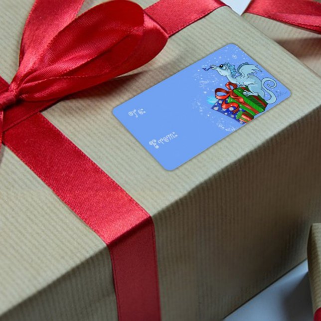 Etiqueta Lil' Dragon Snowflake To and From Gift (Criador carregado)