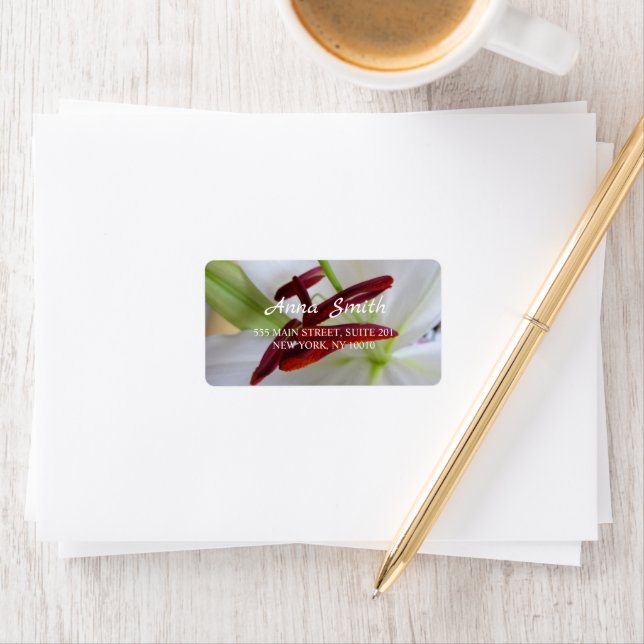 Etiqueta Lily branca, flor. (Insitu)