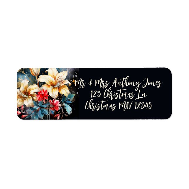 Etiqueta Lily Floral Christmas (Frente)