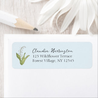 Etiqueta Lily of the Valley Blue Wildflower Address