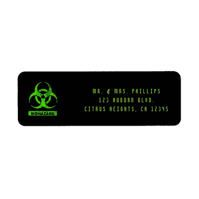 Etiqueta Limão Neon Green BioHazard Chemicals Graphic (Frente)