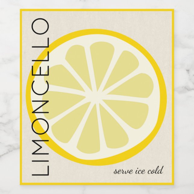 Etiqueta Limoncello com Imagem de Limão | (Rótulo Único)