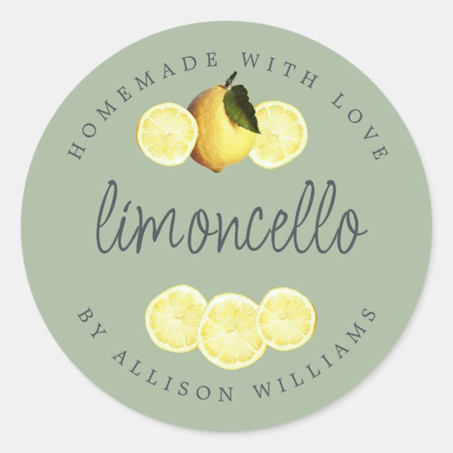 Etiqueta Limoncello Homemade Personalizada (Frente)