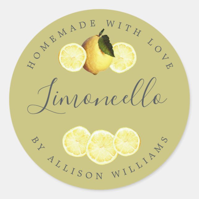 Etiqueta Limoncello Homemade Personalizada (Frente)