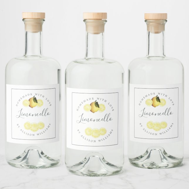Etiqueta Limoncello Homemade Personalizada (Garrafas)