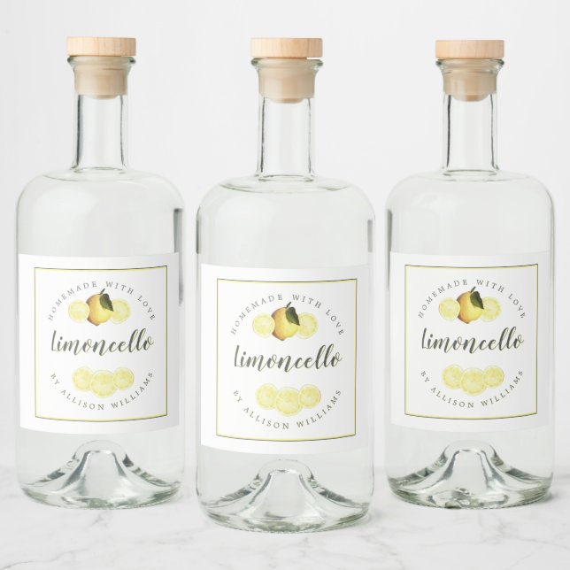Etiqueta Limoncello Homemade Personalizada (Garrafas)