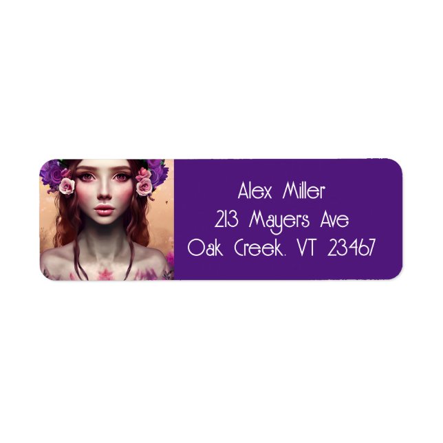 Etiqueta Linda encantadora Fantasy AI Art (Frente)