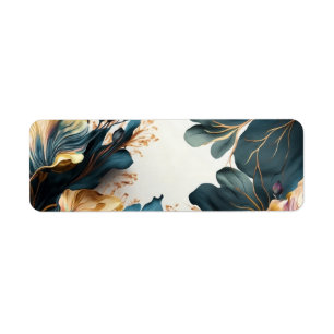 Etiqueta Linda floração de aquarela