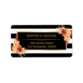 Etiqueta Linda Floral Dourada, Floral, , Stripes Brancas