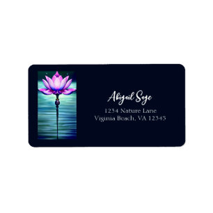 Etiqueta Linda Lua Rosa Lotus Flower Endereço