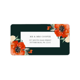 Etiqueta Linda Morada Verde Floral Vermelha de inverno