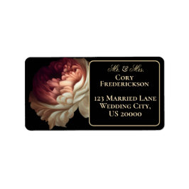 Etiqueta Lindo Romântico Velho Mundo Pintado Flor Rosa