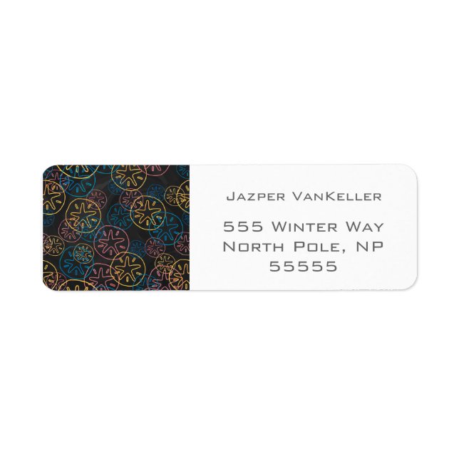 Etiqueta Linhas de Dólar de Areia Vermelho Amarelo Azul (Frente)