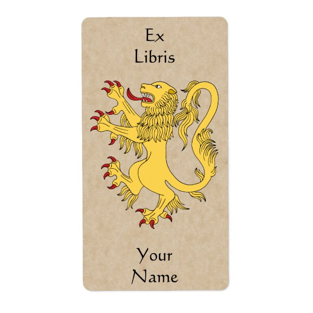 Etiqueta Lion Rampant Bookplate (Frente)